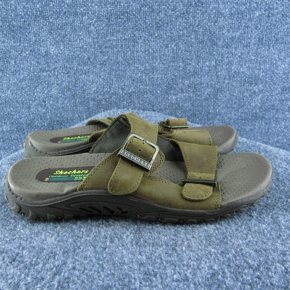 Skechers Outdoor Lifestyle Women‎ Slide Sandal Shoes Brown Leather Size 8 Medium - Picture 4 of 9